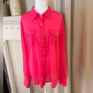 Tory Burch pink cotton blouse size 14